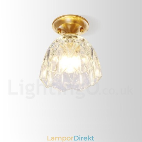Pure Brass Rustic Lodge Nordic Style Infälld Taklampa Med Glasskärm Pure Brass Rustic Lodge Nordic Style Infälld Taklampa Med Glasskärm