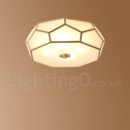 Pure Brass Rustic Lodge Nordic Style Infälld Taklampa Med Glasskärm