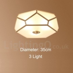 Pure Brass Rustic Lodge Nordic Style Infälld Taklampa Med Glasskärm