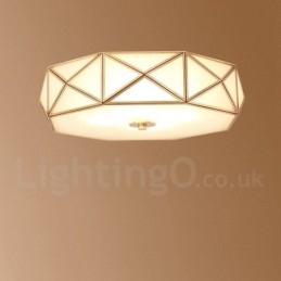 Pure Brass Rustic Lodge Nordic Style Infälld Taklampa Med Glasskärm