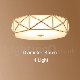 Pure Brass Rustic Lodge Nordic Style Infälld Taklampa Med Glasskärm