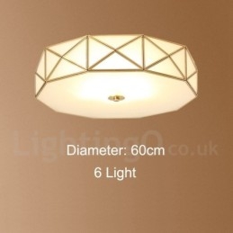 Pure Brass Rustic Lodge Nordic Style Infälld Taklampa Med Glasskärm