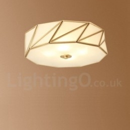 Pure Brass Rustic Lodge Nordic Style Infälld Taklampa Med Glasskärm