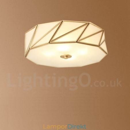 Pure Brass Rustic Lodge Nordic Style Infälld Taklampa Med Glasskärm Pure Brass Rustic Lodge Nordic Style Infälld Taklampa Med Glasskärm
