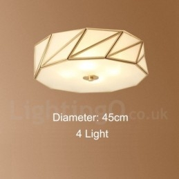 Pure Brass Rustic Lodge Nordic Style Infälld Taklampa Med Glasskärm