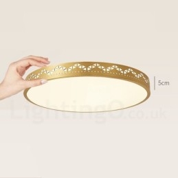 Rund Ren Mässing Modern Modern Nordisk Stil Infälld Taklampa Med Akrylskärm
