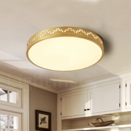 Rund Ren Mässing Modern Modern Nordisk Stil Infälld Taklampa Med Akrylskärm