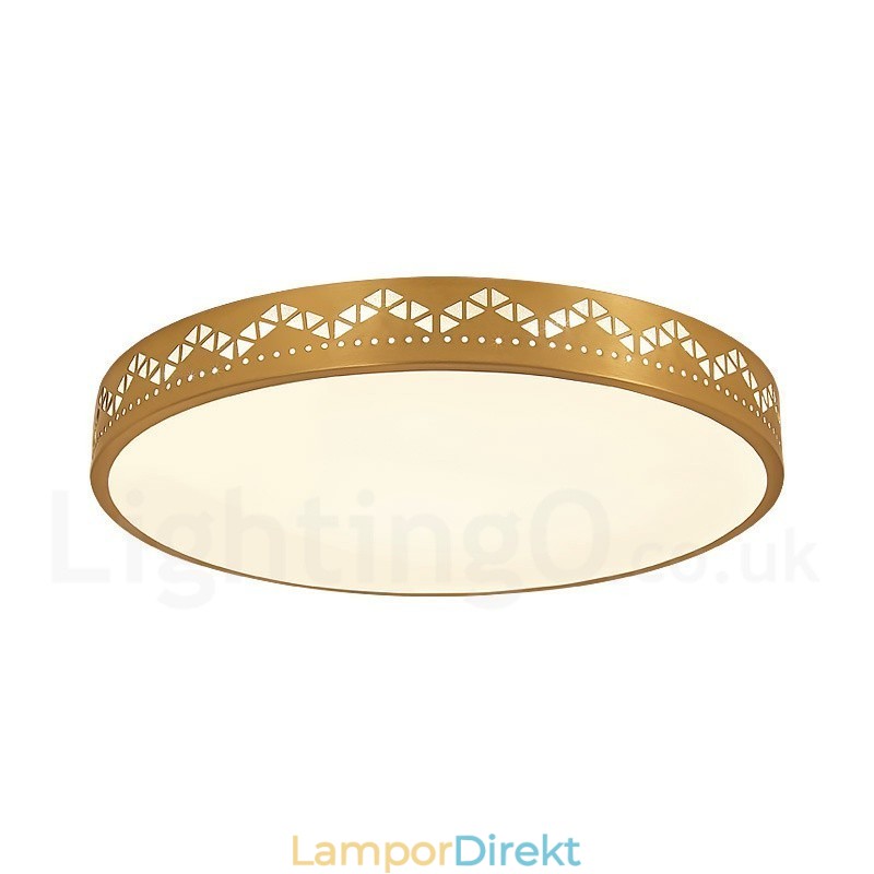 Rund Ren Mässing Modern Modern Nordisk Stil Infälld Taklampa Med Akrylskärm