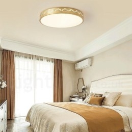 Rund Ren Mässing Modern Modern Nordisk Stil Infälld Taklampa Med Akrylskärm