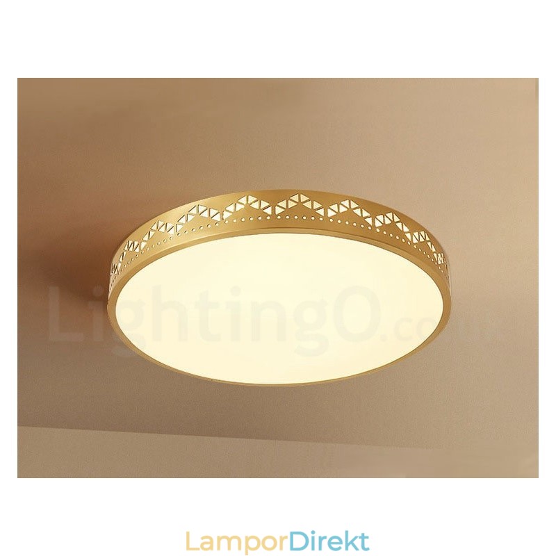 Rund Ren Mässing Modern Modern Nordisk Stil Infälld Taklampa Med Akrylskärm