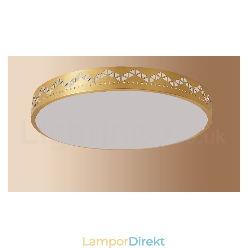 Rund Ren Mässing Modern Modern Nordisk Stil Infälld Taklampa Med Akrylskärm