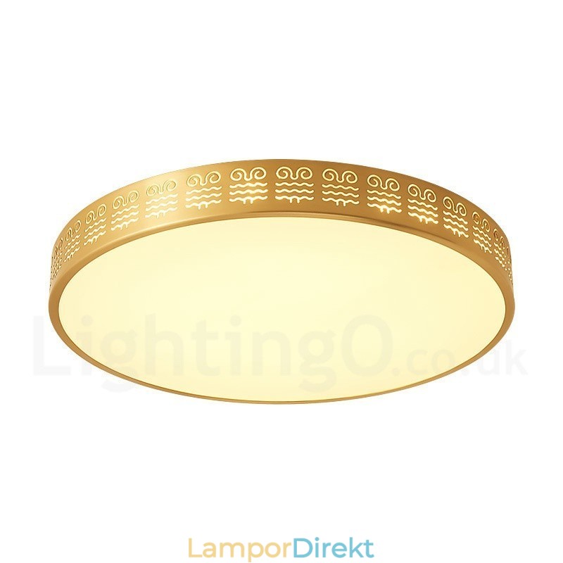 Rund Ren Mässing Modern Modern Nordisk Stil Infälld Taklampa Med Akrylskärm