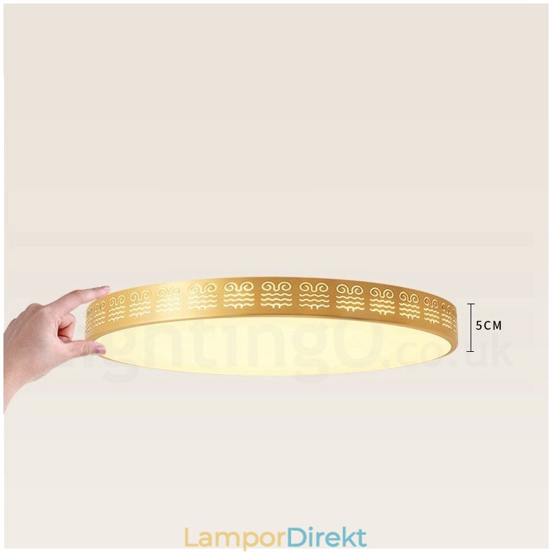 Rund Ren Mässing Modern Modern Nordisk Stil Infälld Taklampa Med Akrylskärm
