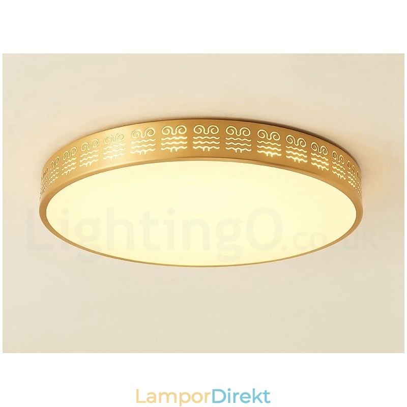 Rund Ren Mässing Modern Modern Nordisk Stil Infälld Taklampa Med Akrylskärm