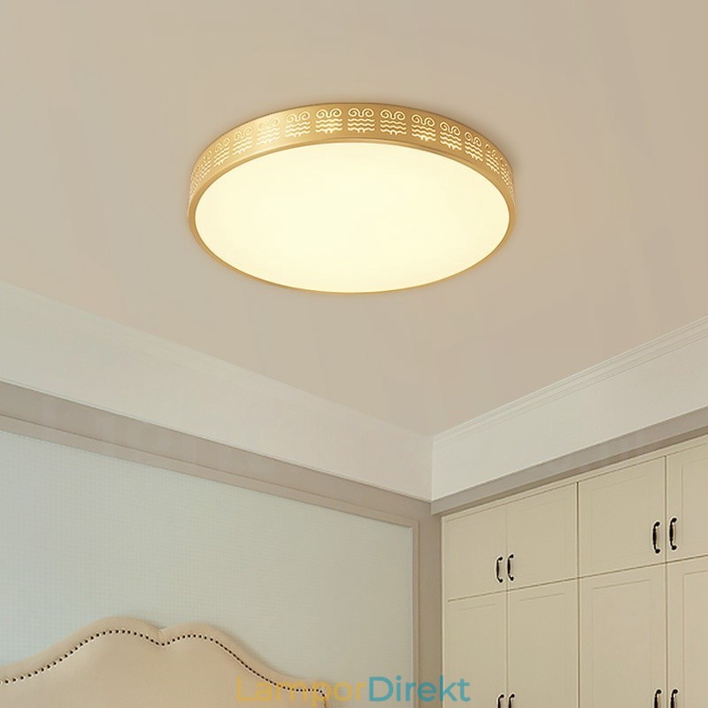 Rund Ren Mässing Modern Modern Nordisk Stil Infälld Taklampa Med Akrylskärm