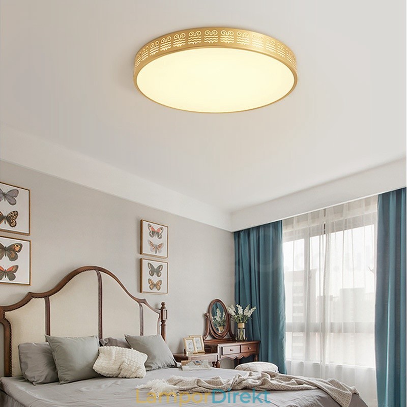 Rund Ren Mässing Modern Modern Nordisk Stil Infälld Taklampa Med Akrylskärm