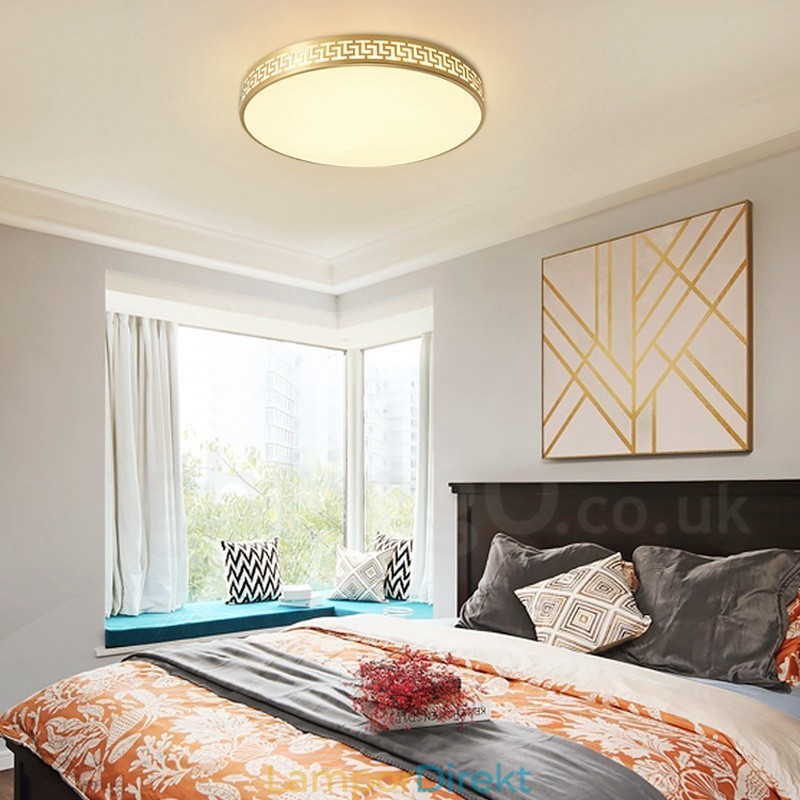 Rund Ren Mässing Modern Modern Nordisk Stil Infälld Taklampa Med Akrylskärm