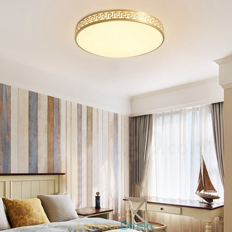Rund Ren Mässing Modern Modern Nordisk Stil Infälld Taklampa Med Akrylskärm