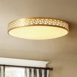 Rund Ren Mässing Modern Modern Nordisk Stil Infälld Taklampa Med Akrylskärm