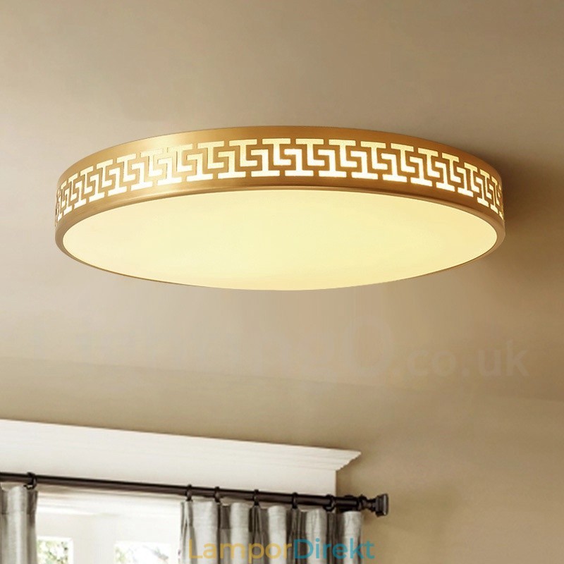 Rund Ren Mässing Modern Modern Nordisk Stil Infälld Taklampa Med Akrylskärm