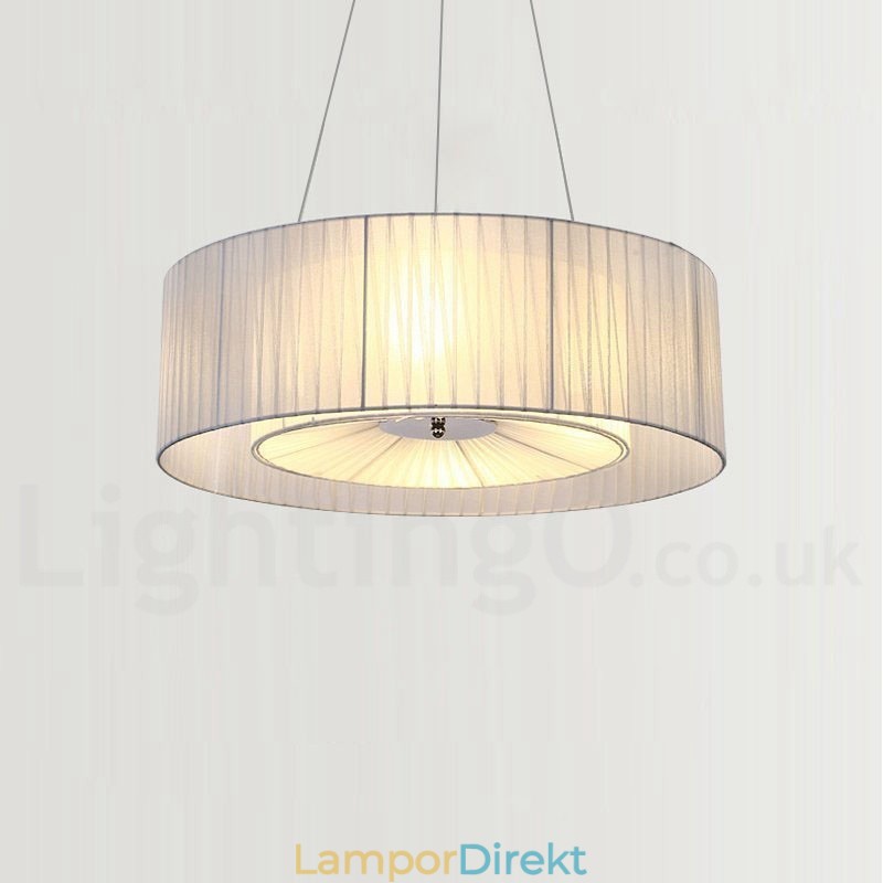 Drum 4 Light Pendel Modern Light Med Tygskärm