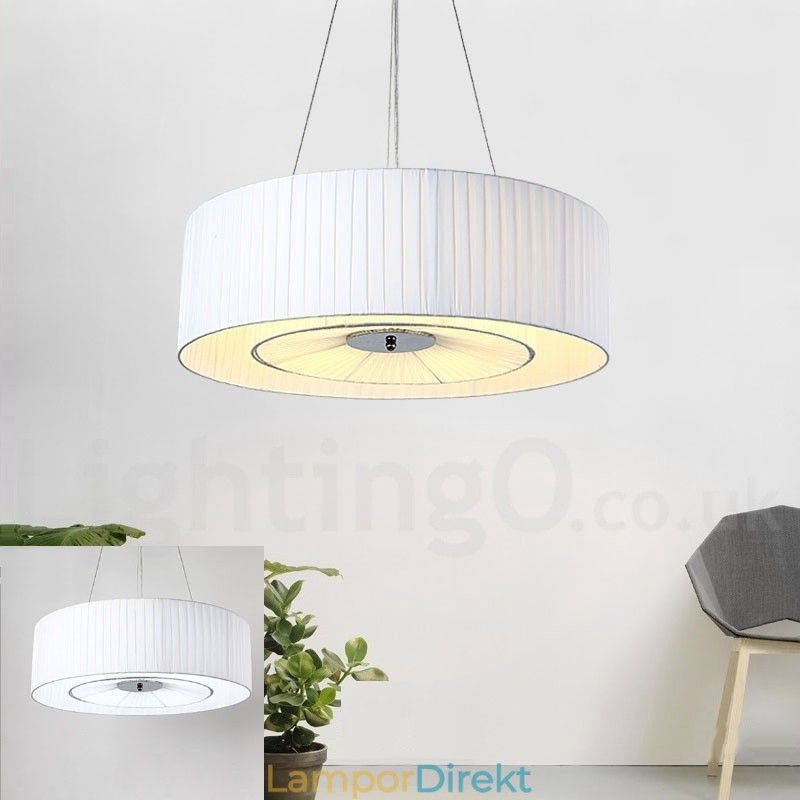 Drum 4 Light Pendel Modern Light Med Tygskärm