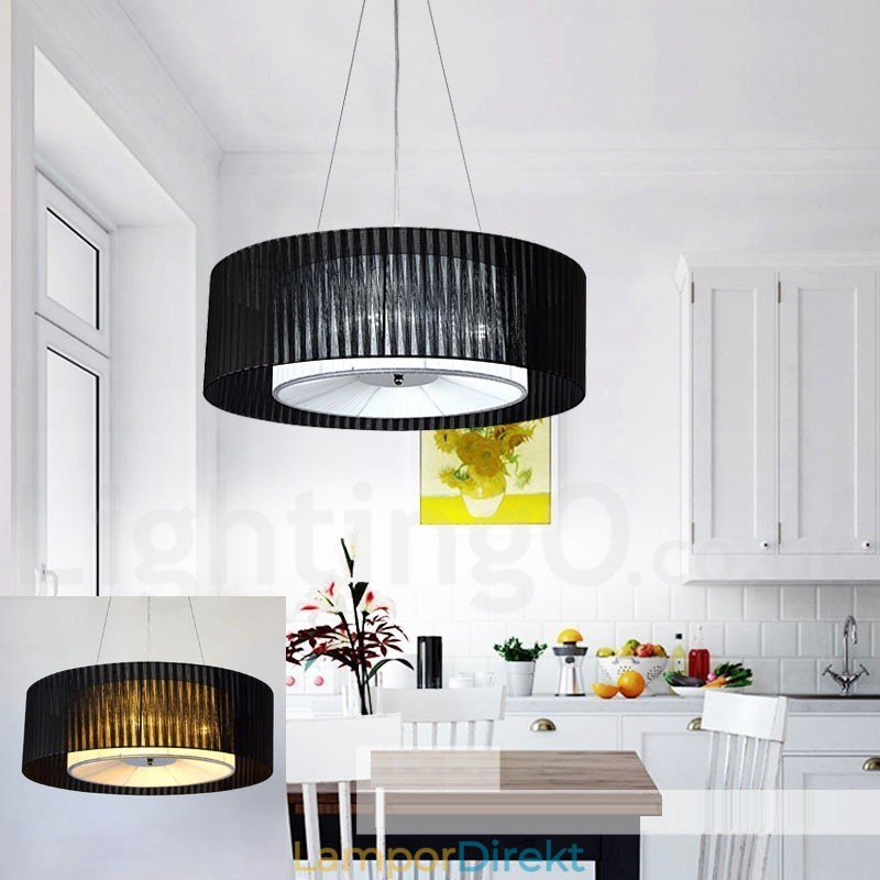 Drum 4 Light Pendel Modern Light Med Tygskärm