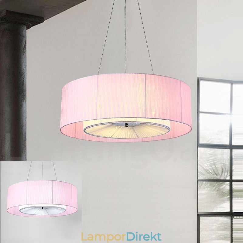 Drum 4 Light Pendel Modern Light Med Tygskärm