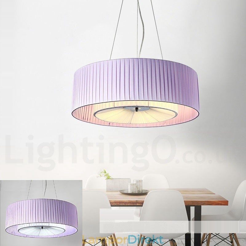 Drum 4 Light Pendel Modern Light Med Tygskärm
