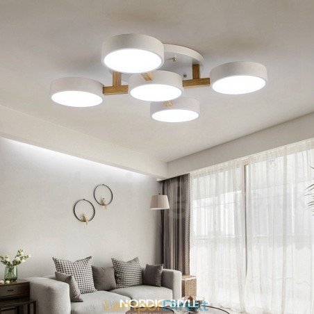 Trä Ljuskrona Modern Samtida Nordisk Stil Infälld Taklampa Med Akrylskärm Trä Ljuskrona Modern Samtida Nordisk Stil Infälld Taklampa Med Akrylskärm