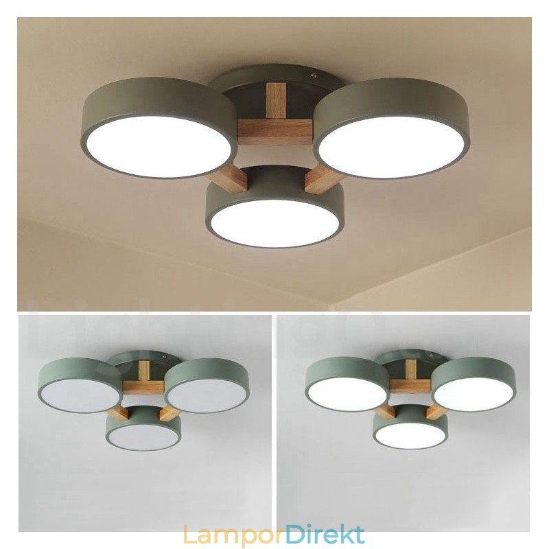 Trä Ljuskrona Modern Samtida Nordisk Stil Infälld Taklampa Med Akrylskärm