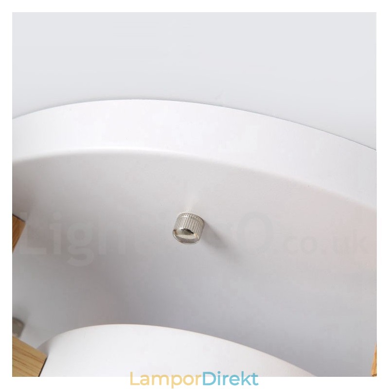 Trä Ljuskrona Modern Samtida Nordisk Stil Infälld Taklampa Med Akrylskärm