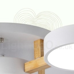 Trä Ljuskrona Modern Samtida Nordisk Stil Infälld Taklampa Med Akrylskärm