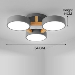 Trä Ljuskrona Modern Samtida Nordisk Stil Infälld Taklampa Med Akrylskärm