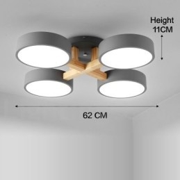 Trä Ljuskrona Modern Samtida Nordisk Stil Infälld Taklampa Med Akrylskärm