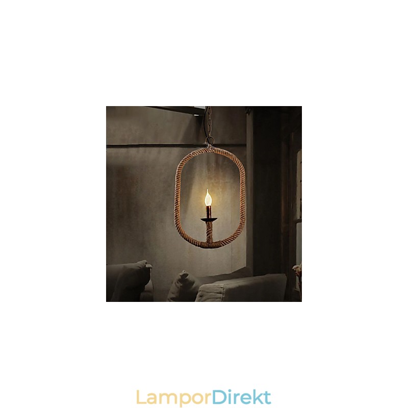 Retro 1 Lampa Hamp Rep Ljuskrona Retro Country Style