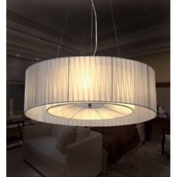 Drum 4 Light Pendel Modern Light Med Tygskärm