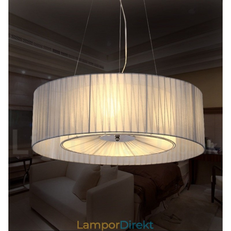 Drum 4 Light Pendel Modern Light Med Tygskärm