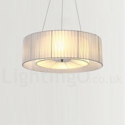 Drum 4 Light Pendel Modern Light Med Tygskärm
