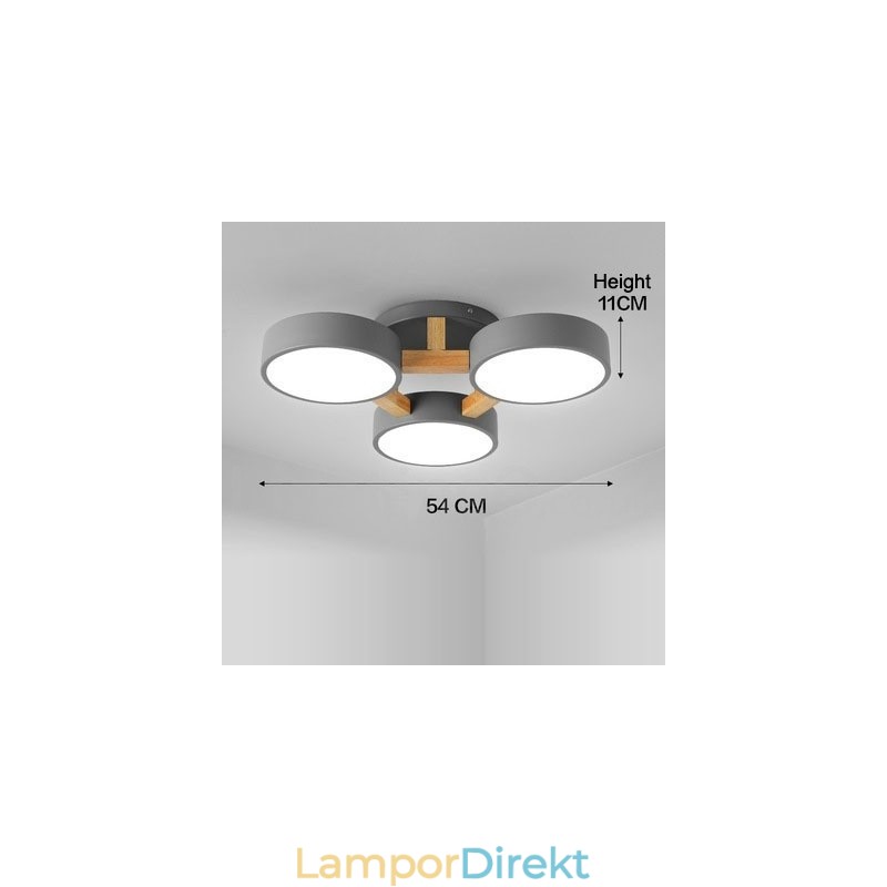 Trä Ljuskrona Modern Samtida Nordisk Stil Infälld Taklampa Med Akrylskärm