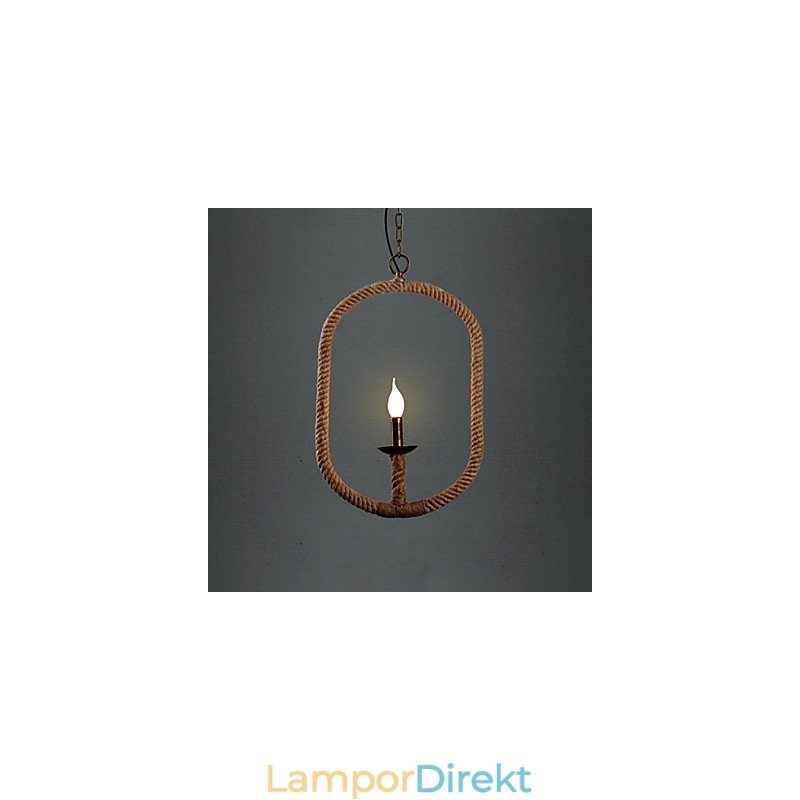 Retro 1 Lampa Hamp Rep Ljuskrona Retro Country Style
