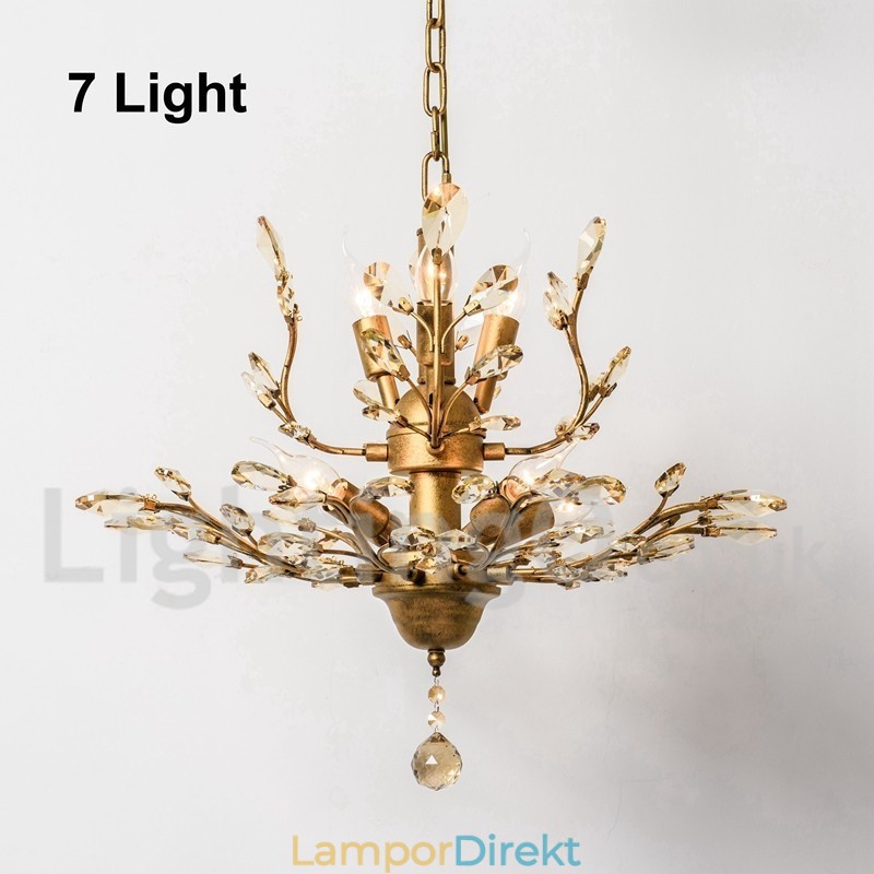 Kristalljärn Målning Ljuskrona Med Crystal Modern Belysning Lampa