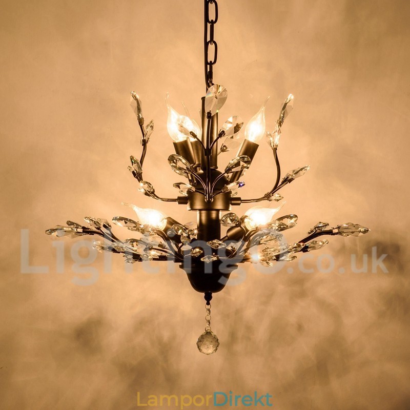 Kristalljärn Målning Ljuskrona Med Crystal Modern Belysning Lampa