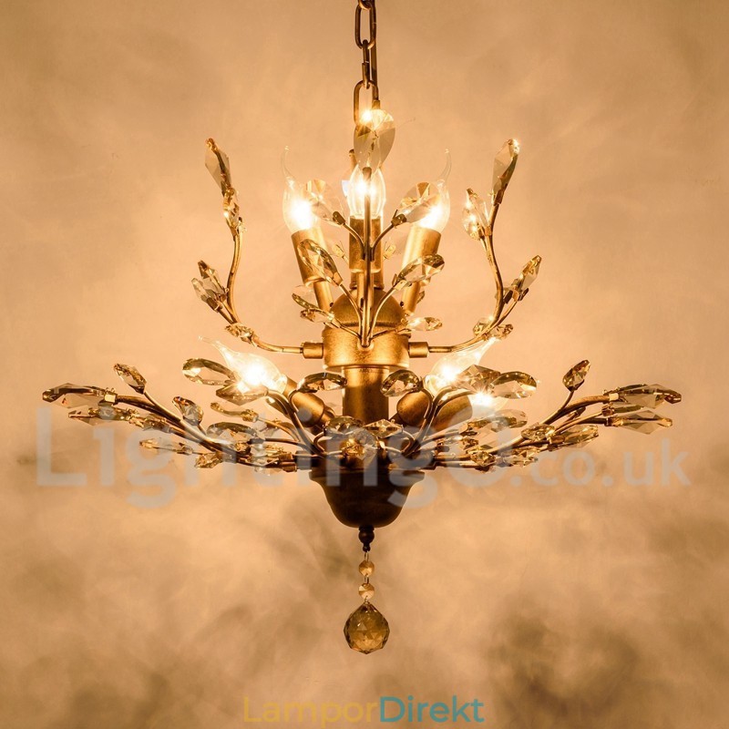 Kristalljärn Målning Ljuskrona Med Crystal Modern Belysning Lampa