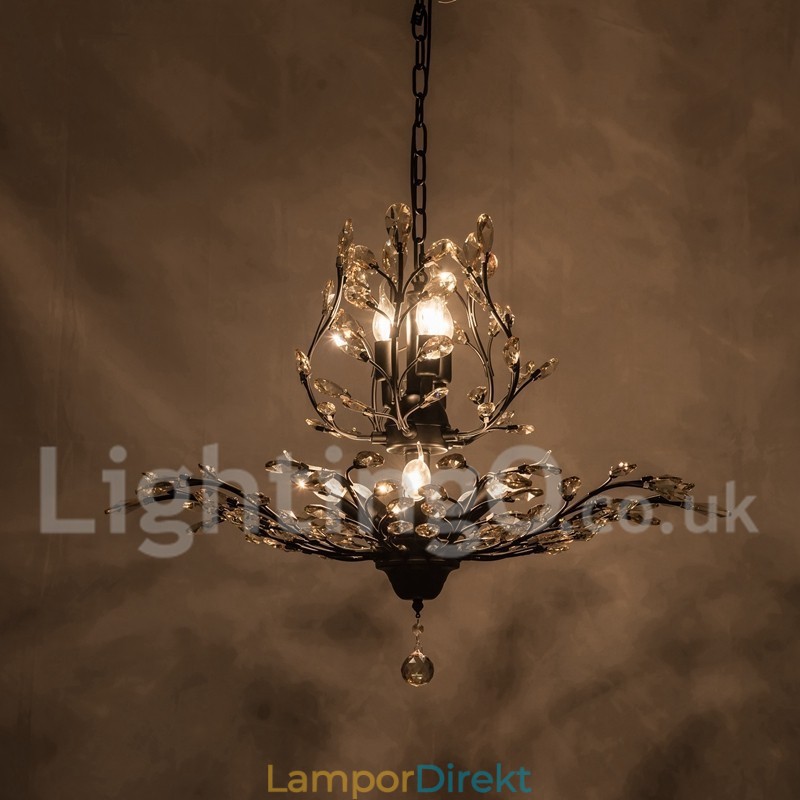 Kristalljärn Målning Ljuskrona Med Crystal Modern Belysning Lampa