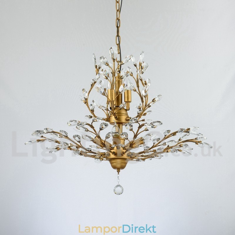 Kristalljärn Målning Ljuskrona Med Crystal Modern Belysning Lampa