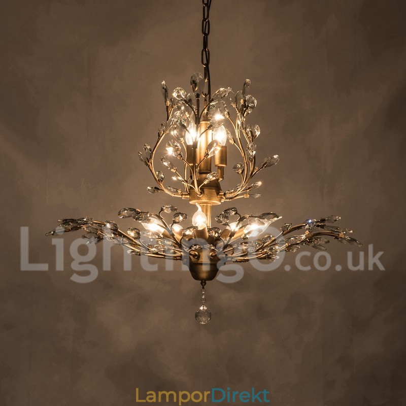 Kristalljärn Målning Ljuskrona Med Crystal Modern Belysning Lampa