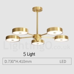 Ren Mässing Rustik Lodge Roterbar Ljuskrona Med Akrylskärmar