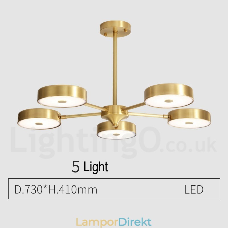 Ren Mässing Rustik Lodge Roterbar Ljuskrona Med Akrylskärmar