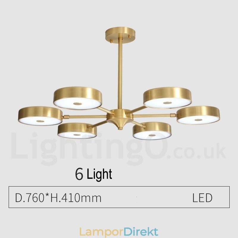 Ren Mässing Rustik Lodge Roterbar Ljuskrona Med Akrylskärmar